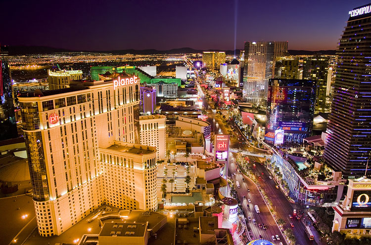 The Las Vegas Strip, south from Paris